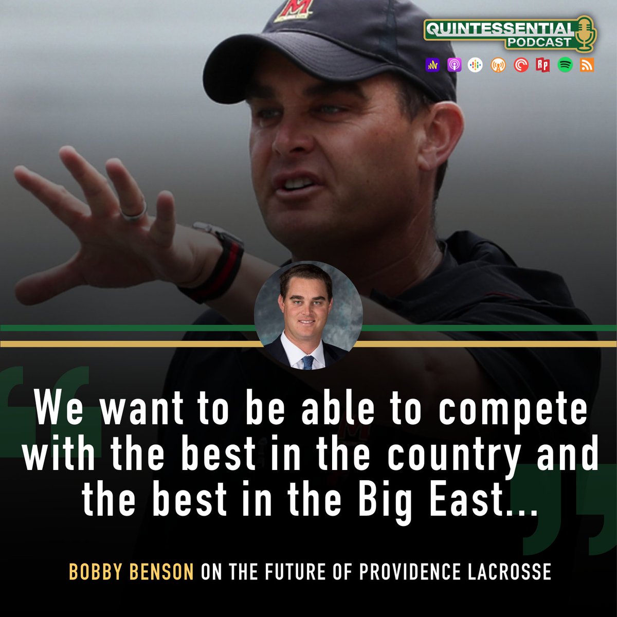 LaxAllStars's tweet photo. This week's episode of the Quintessential Podcast features @PCFriarsLax Head Coach Bobby Benson as he discusses his transition from being a Terrapin to becoming a Friar🎙️ @QKessenich 

🔗 Link HERE to listen: https://t.co/rjTXFHeKQ9 https://t.co/2qzHw2JDob