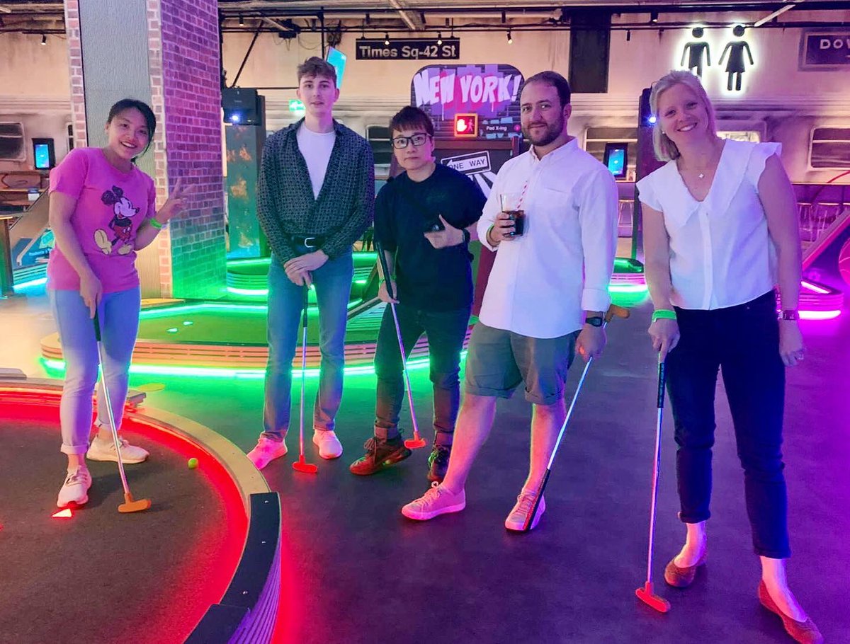 ASWatsonGroup's tweet photo. Business Chemistry, Mini Golf, and Bowling. A successful team day for #DataLab! 🕺🏌️‍♀️ #BePartofMore 
.
.
https://t.co/SPTjkBM8NY https://t.co/vVpFuay8vv