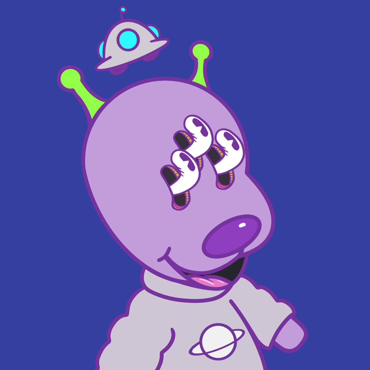simplesolosites's tweet photo. Meet Grblx, my newly minted @ZooniesXYZ fren. 🛸👽👾 Looks innocent enough, but secretly obsessed with interplanetary domination. #NFTCommunity #OpenSea #Zoonies https://t.co/GdMGhmiw8P