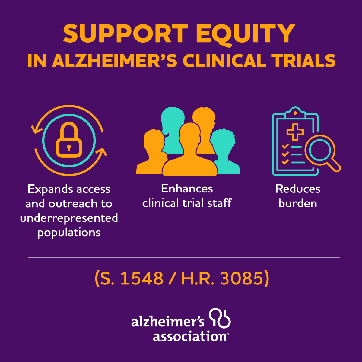 juliejramsay's tweet photo. The bipartisan #ENACTAct seeks to increase representation of traditionally underrepresented groups in Alzheimer’s clinical trials by reducing participation burden for underserved areas. @SenatorDurbin please cosponsor S. 1548! #ENDALZ https://t.co/N78gbpoY3u