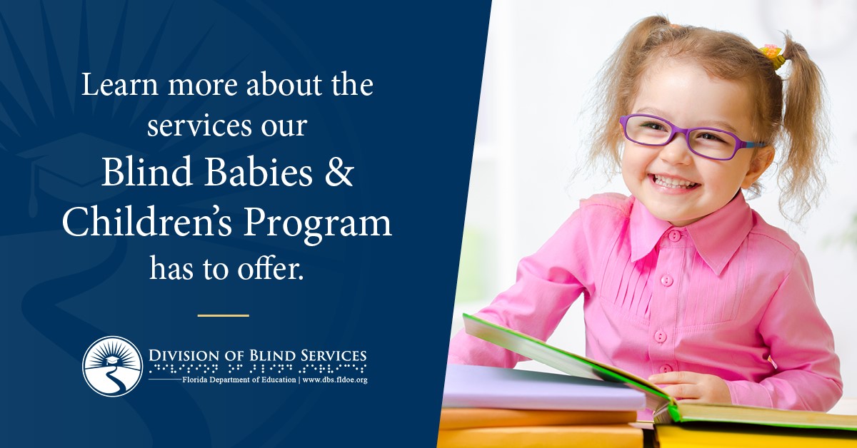 Our Blind Babies &amp; Children’s Programs have so much to offer! We love to see your little ones smile as they learn to read Braille, travel independently, and learn how to use assistive technology! 

Visit us at dbs.fldoe.org to learn more.

#Blind #education #Florida