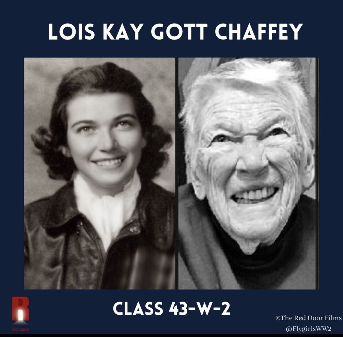 FlyGirlsWW2's tweet photo. #ThrowbackThursday - #WASP Lois Kay Gott Chaffey, 43-W-2, July 18, 1920 – August 21, 2017

#WomenEmpoweringWomen #FemalePilots #Pilot #TBT #ThrowBackThursday #WomenInAviation #FlyingIsFemale #WWII https://t.co/EuG4iV5rJe