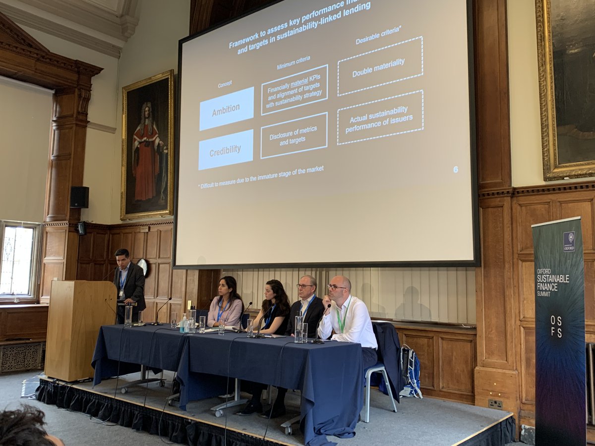 TheSmithSchool's tweet image. &quot;Metrics and targets should be aligned with interim targets of capital providers and counterparts&apos; transition plans.&quot; 
@jl_resendiz #SmithSchoolOxford @UniofOxford 
SESSION XI Sustainability linked products &amp;amp;
instruments #OxSustainableFinance 
 #OSFS2022 #SustainableFinance