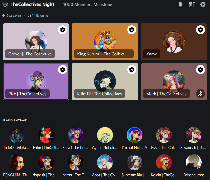 Happening Now!

1000 Discord Members Milestone.

#TheCollectives1000

<a href="/KeniaRutishaus1/">Kamy #WAGMI #GALs</a> <a href="/BilawanDodo/">Letlet12</a> <a href="/MarkLegaspiMon1/">Mark</a> <a href="/CBenida/">Clark Joseph Benida</a> <a href="/pi_ghter/">pike</a>