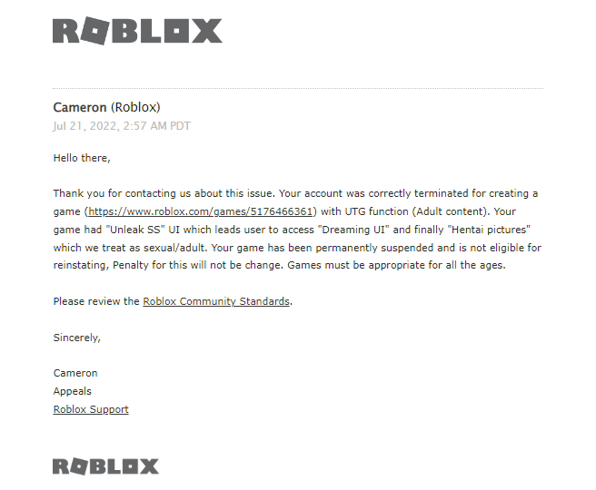 brawlinggrounds's tweet photo. @robloxdevrel Hey guys, a game I hadn't touched for years until a few days ago had a model in it updated without my knowledge, and as a result I've been permanently terminated. I have a dev team of 13 people to pay and this has taken out their salary as well as mine. https://t.co/347mkAXoGB