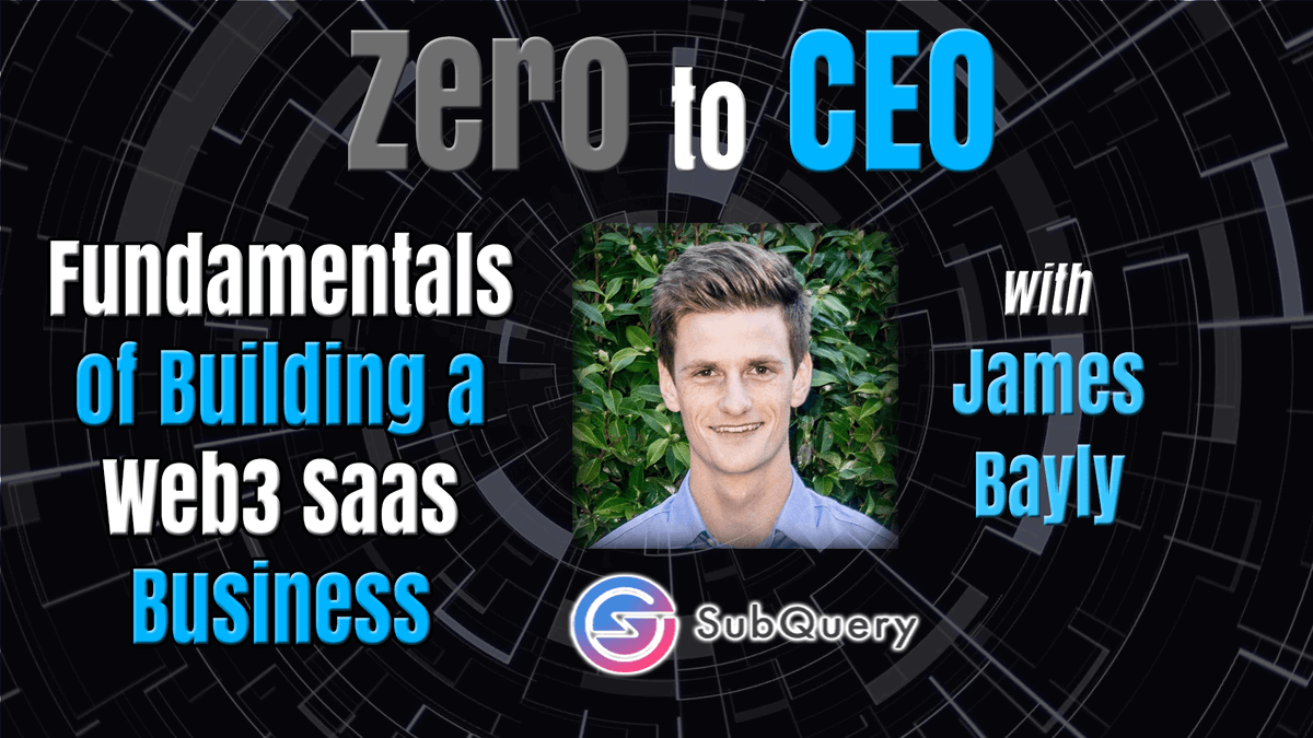 In this #video I speak to Web3 Infrastructure Builder <a href="/JamesABayly/">James Bayly 🤙</a> of subquery.network about the fundamentals of building a Web3 SaaS business. We delve into the topics of building a sustainable business in blockchain.  youtu.be/okifTPYXr7Y