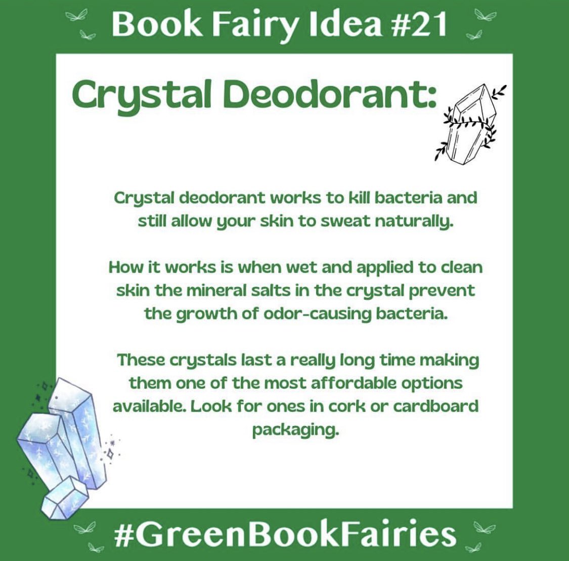 bookfairies_ct's tweet photo. Today the #GreenBookFairies are talking about deodorant, something that most of us have to think of on a daily basis!
#ibelieveinbookfairies #deodorant #ecodeo #ecodeodrant #ecogram #greenstagram #gogreen #pitputty https://t.co/NicYsPyCVI