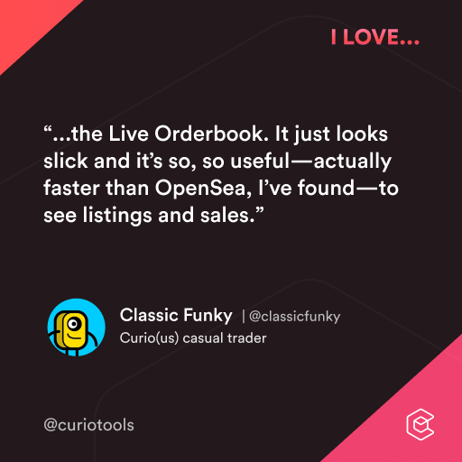 curiotools's tweet photo. It seems like the Live Orderbook and the Best Value features are currently the top two fan favorites.

Another point for the Live Orderbook, according to @classicfunky! https://t.co/DWNyp3jqJl