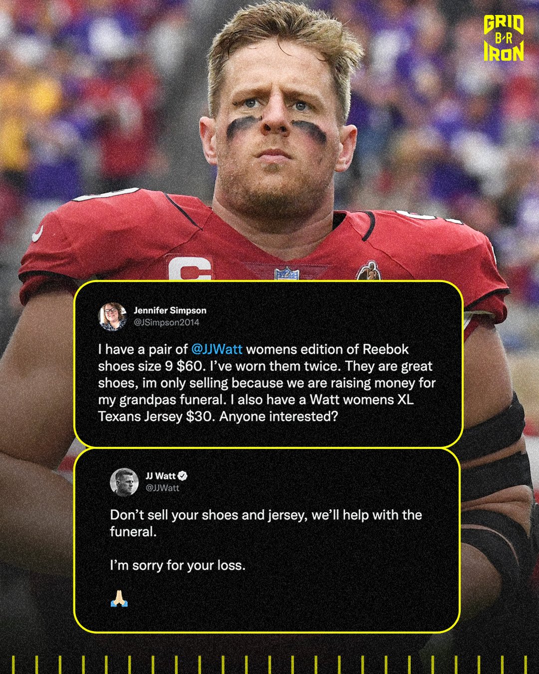 Bleacher Report on X: 'J.J. Watt offered to help a Texans fan pay