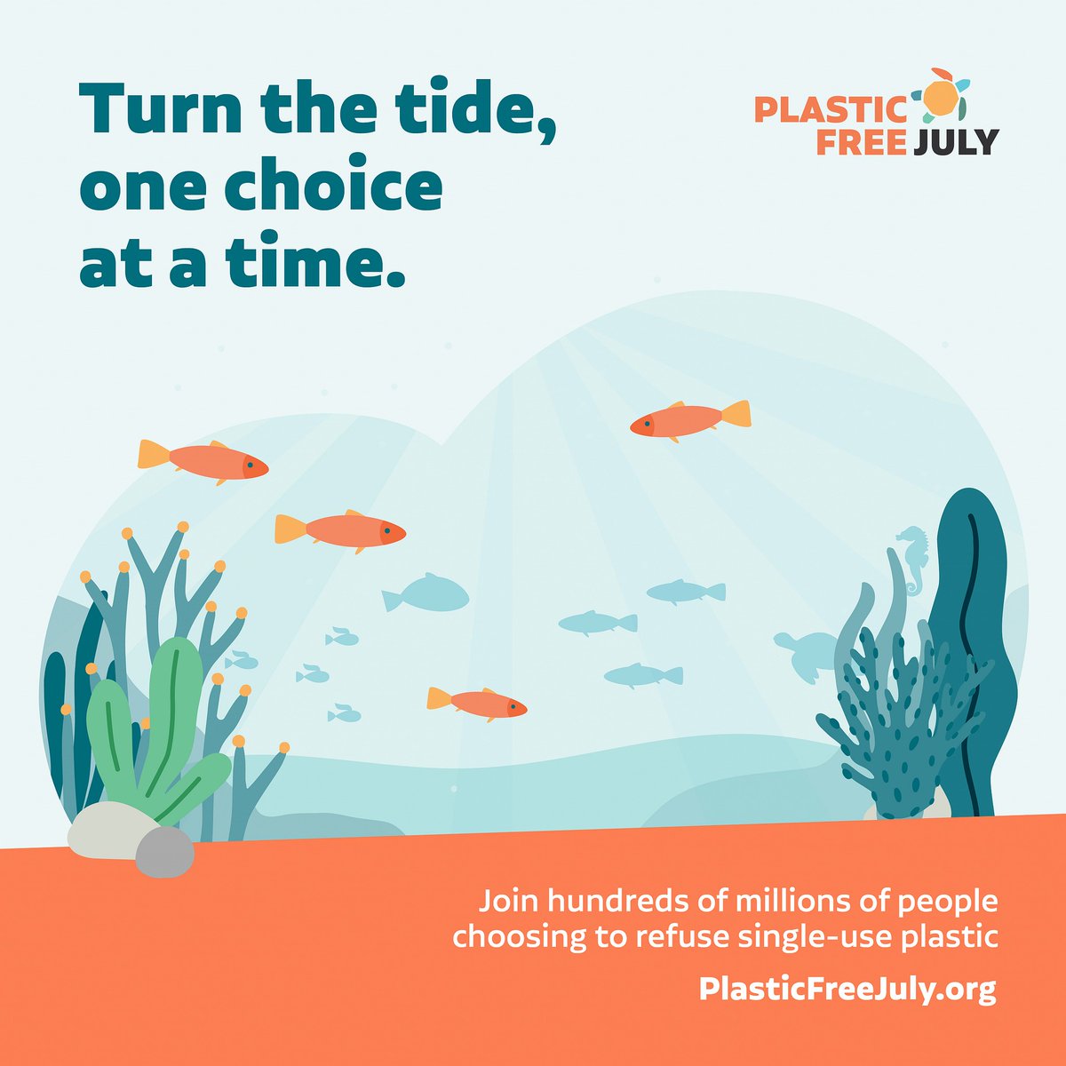 It's #PlasticFreeJuly &amp; we want to turn the tide! 🌊
Single use plastic + cigarette butts are the top items found in our oceans/lakes. These pose a threat to all of us. We are what we eat - and if the fish are eating plastic, then so are we. 🐟🦀🐙
🚬🍫🥤🍾