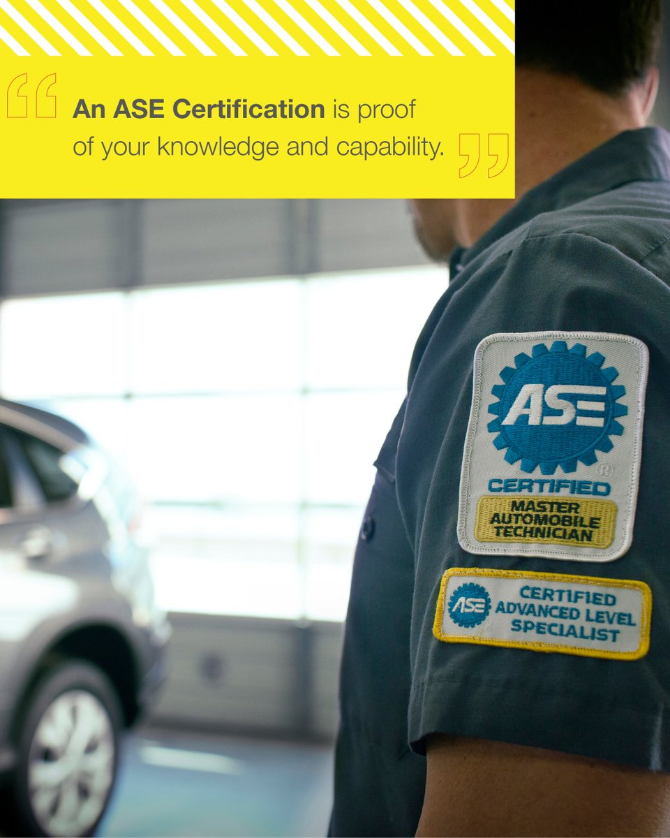 TiresPlus's tweet photo. An ASE certification isn't just a piece of paper, it's a declaration of a technician's knowledge and dedication to their community. Apply today to become a part of the team! #TiresPlus #CarCare #ASETech #Wrenching #Mechanics #AutoMechanic #Dedication https://t.co/p3gsTe8MVO
