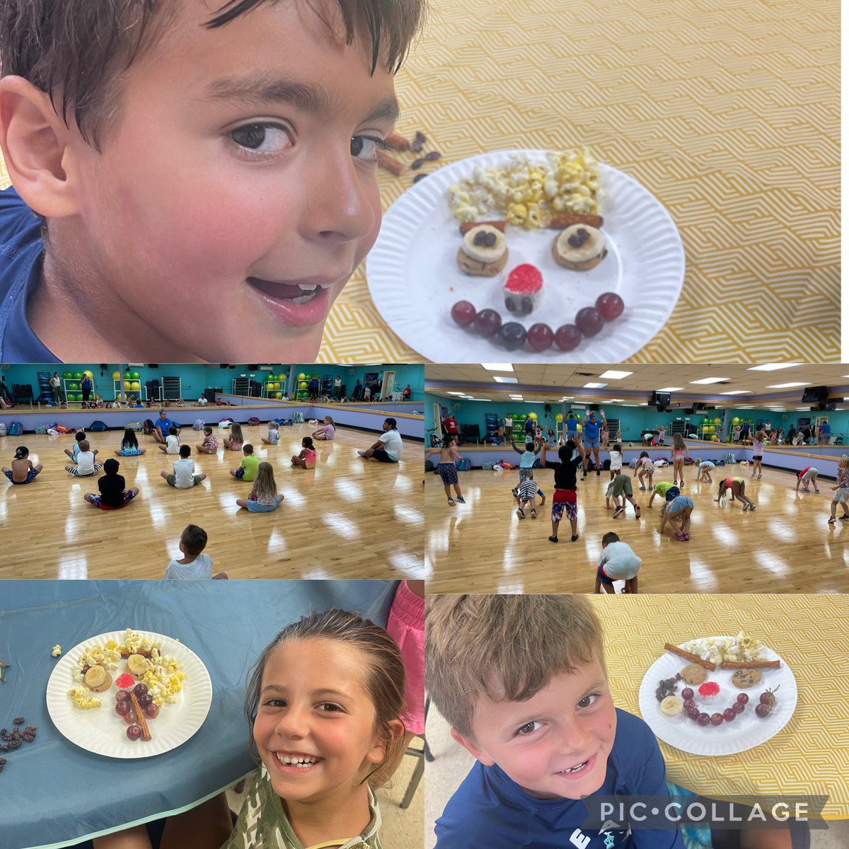 LastellaStacey's tweet photo. Staying cool with indoor activities #cookingfun #clownfaces #circusweek #yogafitnessfun @FHFYMCA https://t.co/peeN5uf3m9