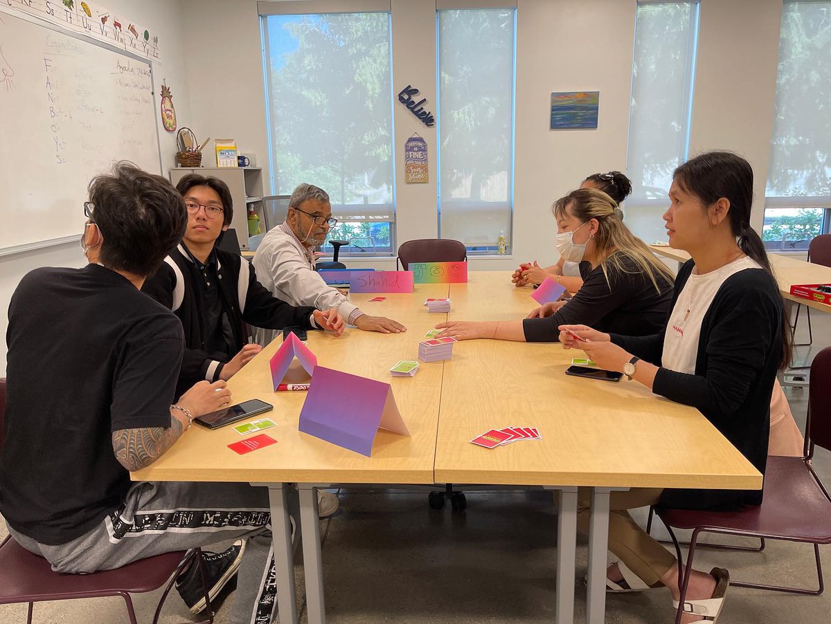 TCH1910's tweet photo. We do all kinds of lessons in our ELA classes. Here are students played Apples to Apples to help understand certain words and had a great time as well.
#TCH #ELAclasses #educationservices https://t.co/Jpi4G68Bee