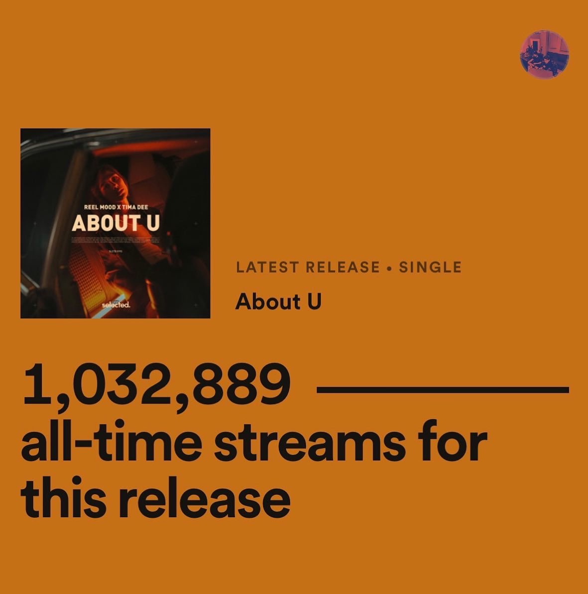 Just wanted to say a huge thank you to everyone streaming #AboutU Just hit 1 million inside a month 🙏 <a href="/reelmoodmusic/">reel mood.</a> <a href="/jackbeats/">Jack Beats</a>