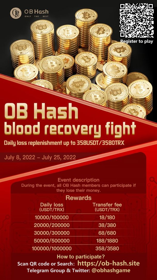 #OBHASH game is easy to play. You might make returns within 10s after successfully registered. 
The winnings will go directly to your wallet address, no more withdrawal.
👍❤️
BETTER THAN FUTURES &amp; NFTs.
#OBHASH, MORE THAN A GAME.

ob-hash.site

t.me/obhashgame
