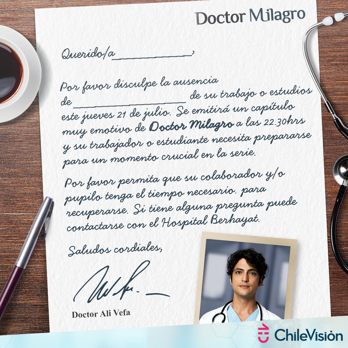 chilevision's tweet photo. Hoy se emite un capítulo clave en #DoctorMilagroCHV 😮 Y necesitamos tiempo para prepararnos para este episodio 🥺 

Prepara un snack, los pañuelos y nos vemos a las 22.30hrs 👨‍⚕️ https://t.co/baCB2vxjCn