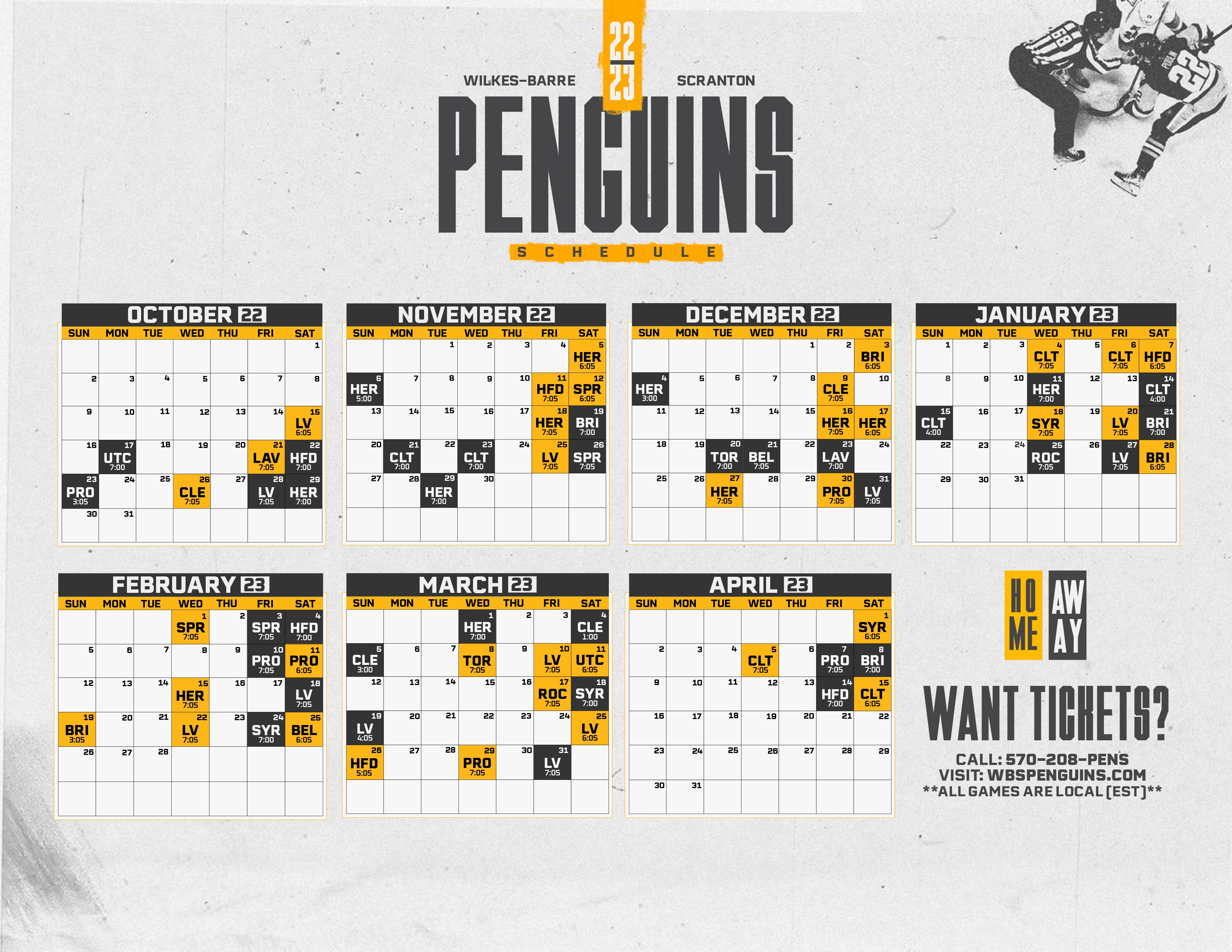 Penguins Announce 2022-23 Regular-Season Schedule : r/penguins