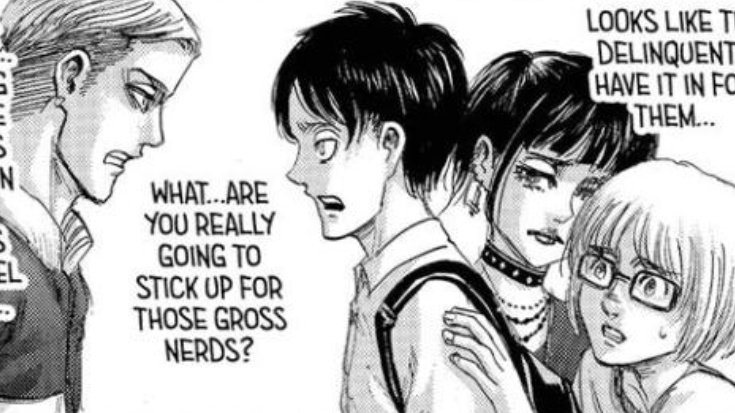 ereminfolder's tweet image. eren protecting armin in attack on school castes &amp;gt;&amp;gt;