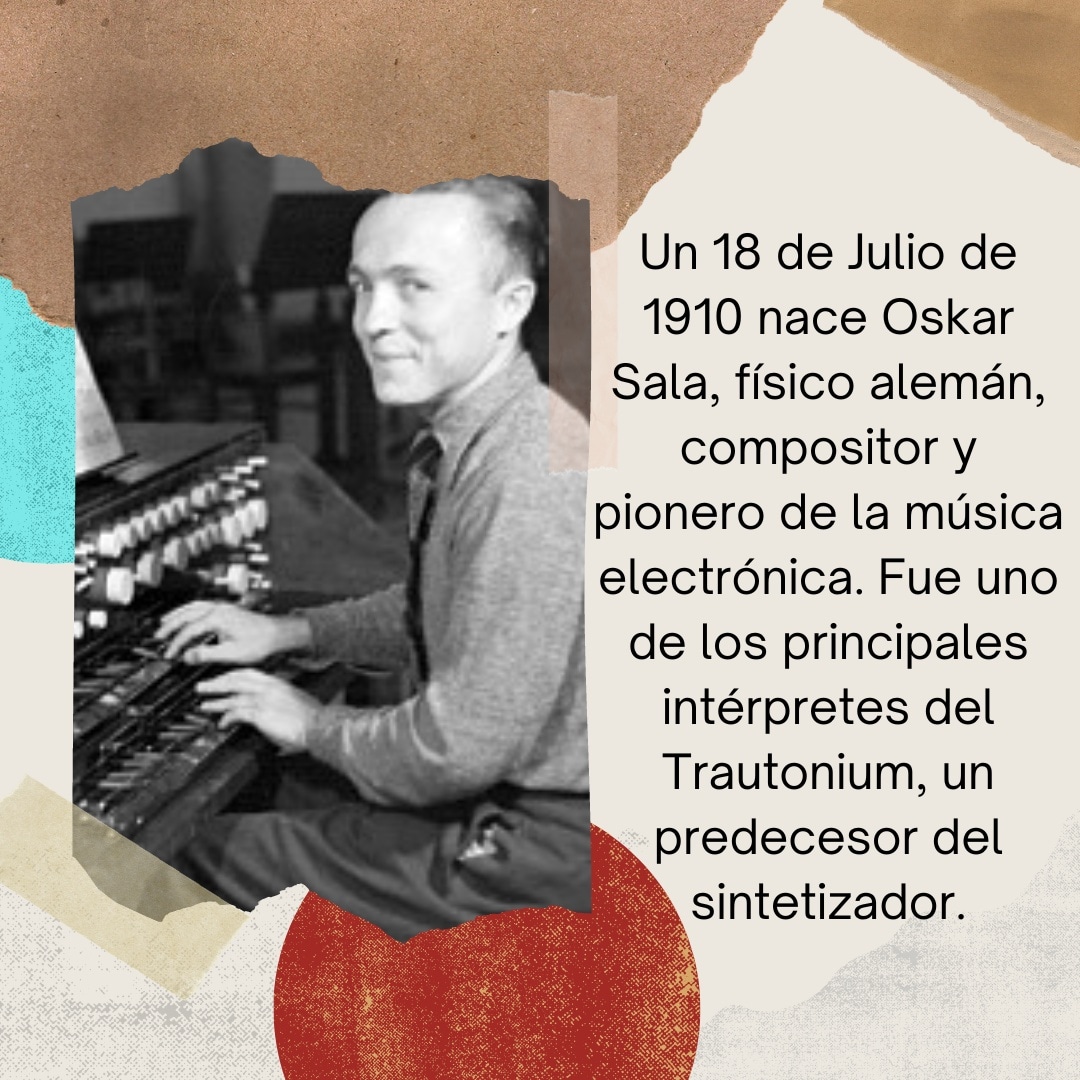 BiblioUsmJmc's tweet photo. ☆Un 18 de Julio de 1910 nace #OskarSala, físico alemán compositor y pionero de la #músicaelectrónica.
☆Fue unos de los principales intérpretes del #Trautonium, un predecesor del sintetizador al que realizó mejoras y modificaciones a lo largo de toda su vida. https://t.co/lrFpGuj03X