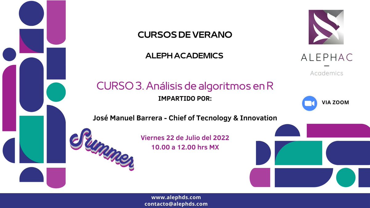 Este viernes 22 de Julio te esperamos al 3re Curso "Análisis de Algoritmos en R", será un impartido por nuestro CTO Jose Manuel Barrera.
Inscríbanse en:
lnkd.in/gdHCG4Cq
#datascience #data #dataanalytics #programming #cursogratis #analytics #insightsanddata #rstudio #r
