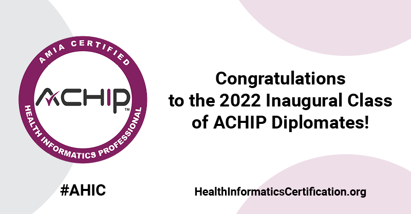🎉 We are pleased to announce the inaugural class of #AHIC diplomates! Congratulations to the newly certified #informatics professionals on this fantastic achievement. Read the announcement: hubs.ly/Q01hl1wf0 #ACHIPProud