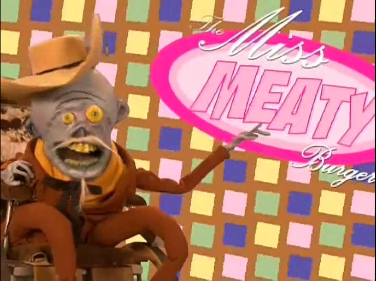 WeedhorseVR's tweet photo. Remember the episode of Mr. Meaty when they made "The Miss Meaty Burger" and the only difference from the regular one is that it had sauce that turned you female if you ate too much of it? I think it's real. https://t.co/r1dun50QKs