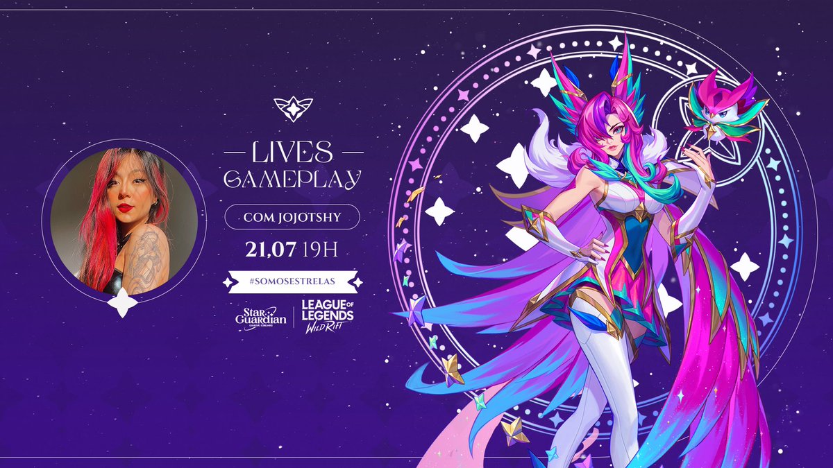 jojotshy's tweet image. Hey guys! Hoje as 19hrs vamos fazer uma live super ESPECIAL de Wild Rift pra mostrar tudo que tá rolando nesse evento Star Guardian!
Ahhh, e vai rolar sorteio pra vocês, cola com a gente 💫 #SomosEstrelas
@RiotGamesBrasil @WildRiftBR