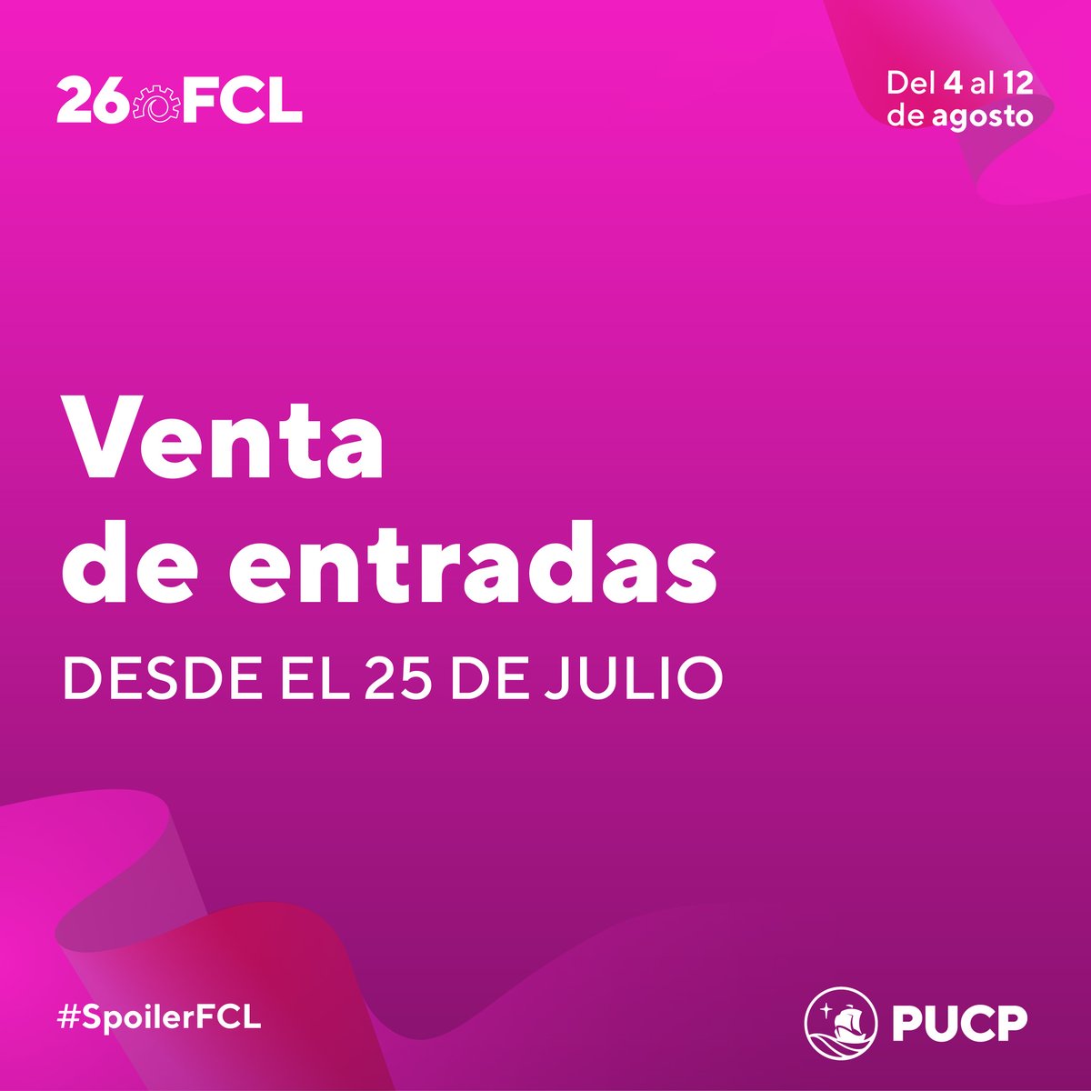festivaldelima's tweet photo. #SpoilerFCL 🚨
¡Faltan pocos días para iniciar la venta de entradas! 😱
#26FCL
#ElCineNosReúne https://t.co/cA18Kaqsw0
