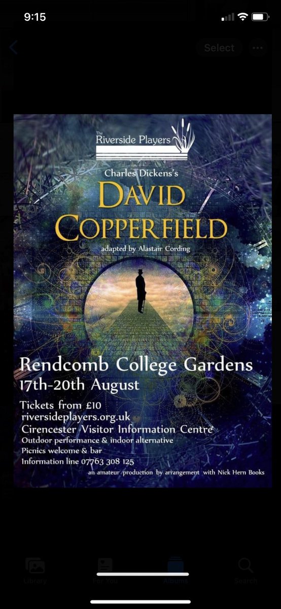 The next Riverside Players production at Rendcomb College. 
#riversideplayers #rendcomb #davidcopperfield