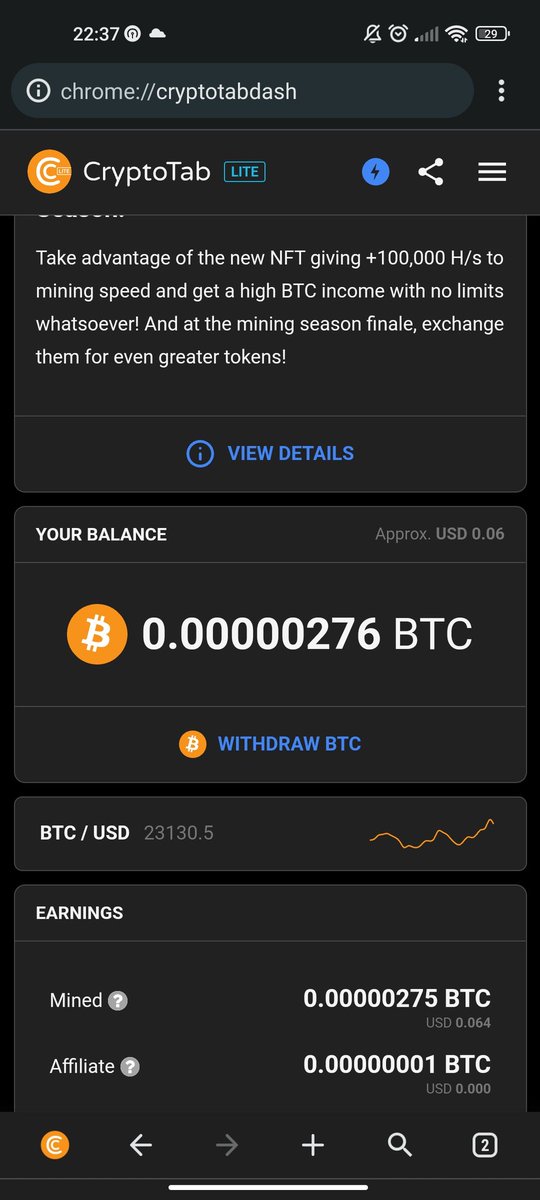 braverunner5's tweet photo. My slow progres! What you think about cloud minng? @rovercrc @Bitboy_Crypto #Crypto #cryptocurrencies #btc
#CryptocurrencyNews https://t.co/amacFOlxjV