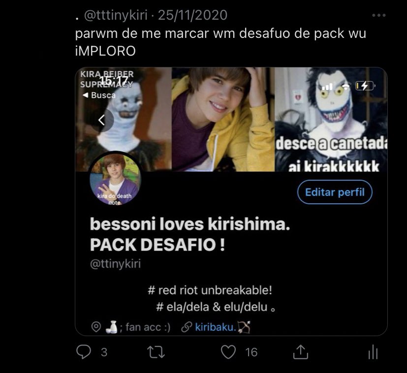 luffybotts's tweet photo. eu era muito ativa no fandom de bnha, e minha conta era cheia de tweets sobre o kirishima e sobre kiribaku 

eu era muito ativa na conta e tinha 7k de mutuals, mas perdi cerca de 3k nesse tempo que sumi

me marcavam MUITO em pack desafio fjskfjsnfksjfjs eu ficava assim 😡 https://t.co/9iLeyDlHof