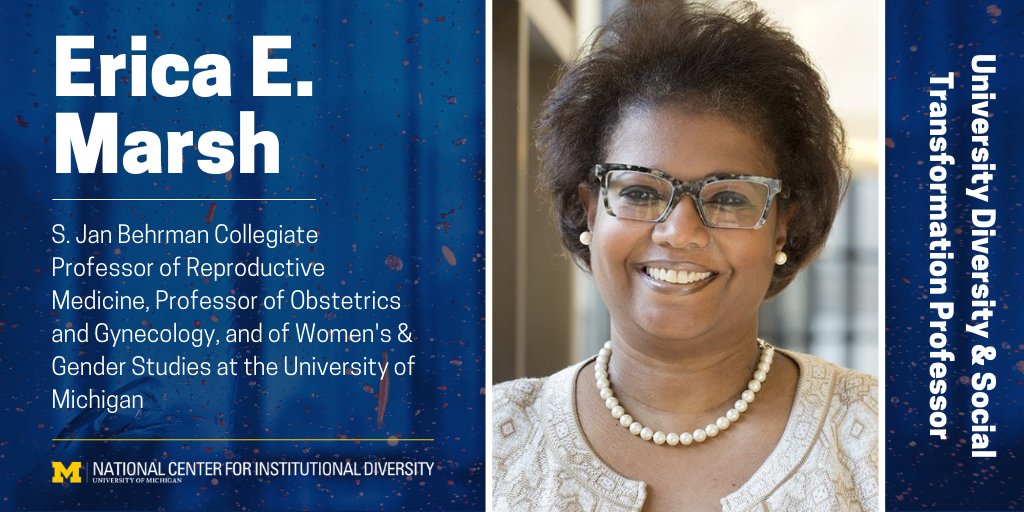 .<a href="/EricaMarshMD/">Erica Marsh MD MSCI</a>'s work combines her expertise in reproductive endocrinology and infertility with her commitment to fair and equitable health care to raise awareness to address health care disparities, inequities, and biases in medicine and beyond. <a href="/umichmedicine/">Michigan Medicine</a> <a href="/umichLSA/">U-M College of LSA</a>