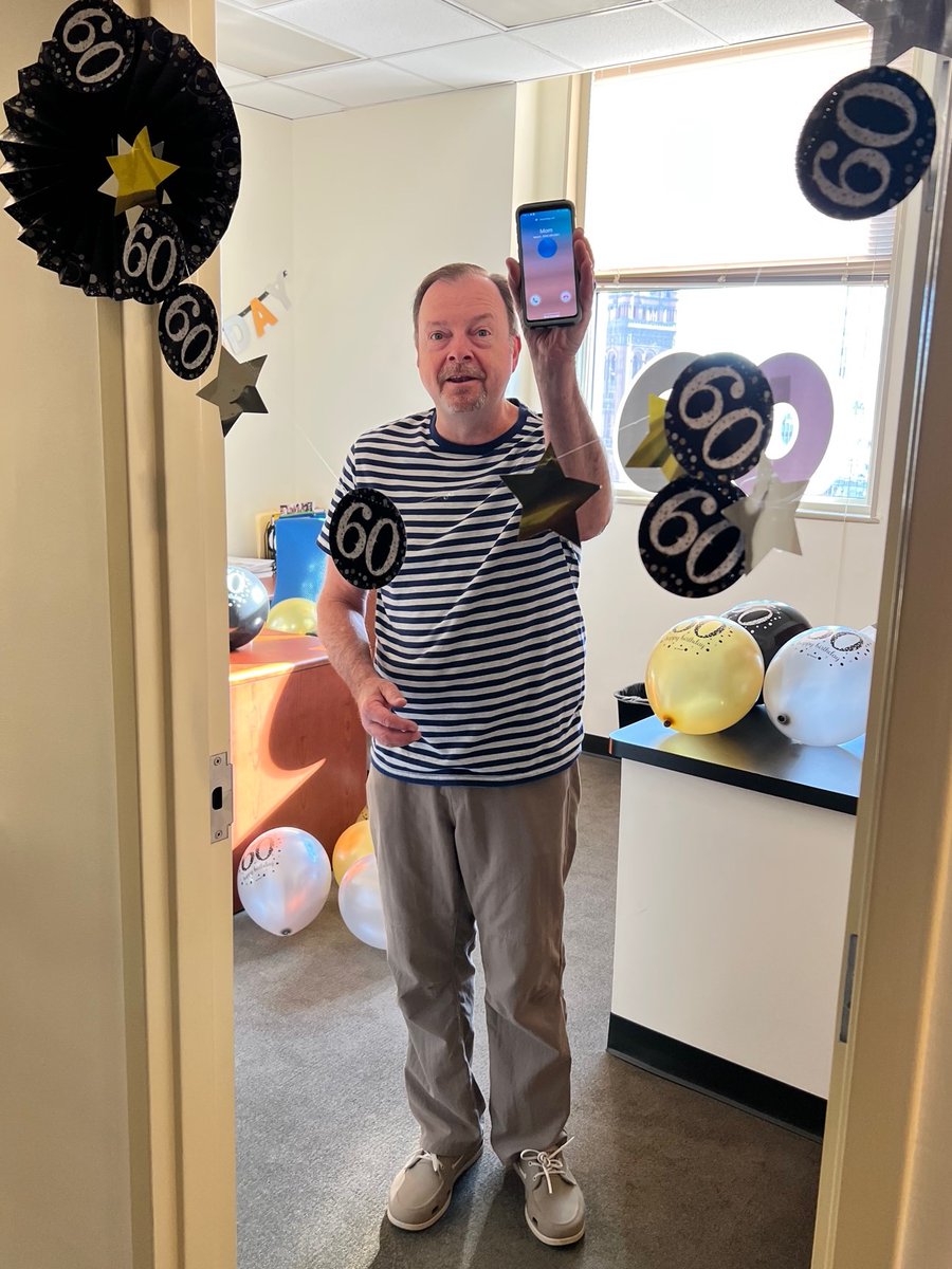 Well, look who turned 60 today: <a href="/WeSecureFutures/">SecureFutures</a>' very own Pat Rorabek! Funny thing: just when Pat arrived to see his office decked out in 60-year-old style, guess who was on the phone? His mom! Happy birthday to you, Pat - we're so grateful you were born! 🙂