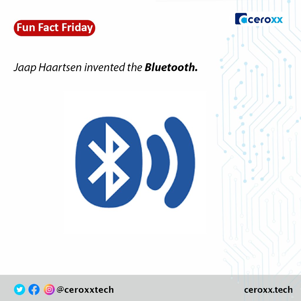 ceroxxtech's tweet photo. Jaap Haartsen is a Dutch electrical engineer who invented Bluetooth. Bluetooth technology is a type of electromagnetic radiation, using short wavelengths to transfer data or files in-between mobile devices over short distance without the use of direct wirings.

#ceroxx #Bluetooth https://t.co/XiEWNiUa07