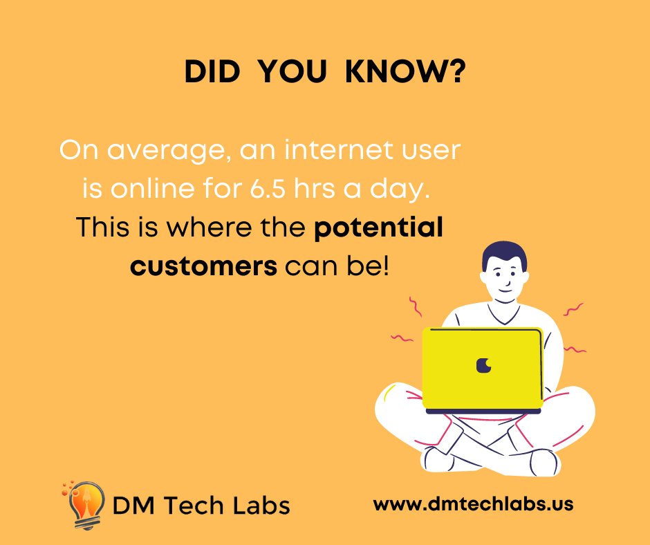 dmtechlabs's tweet photo. The latest digital report shows that we’re spending on average 6.5 hours online each day. Half of that is spent on mobile devices. #digital #spending #onlinebusiness #internet #potential #usabusiness #digitalamarketing https://t.co/mjg2FKvJ3I