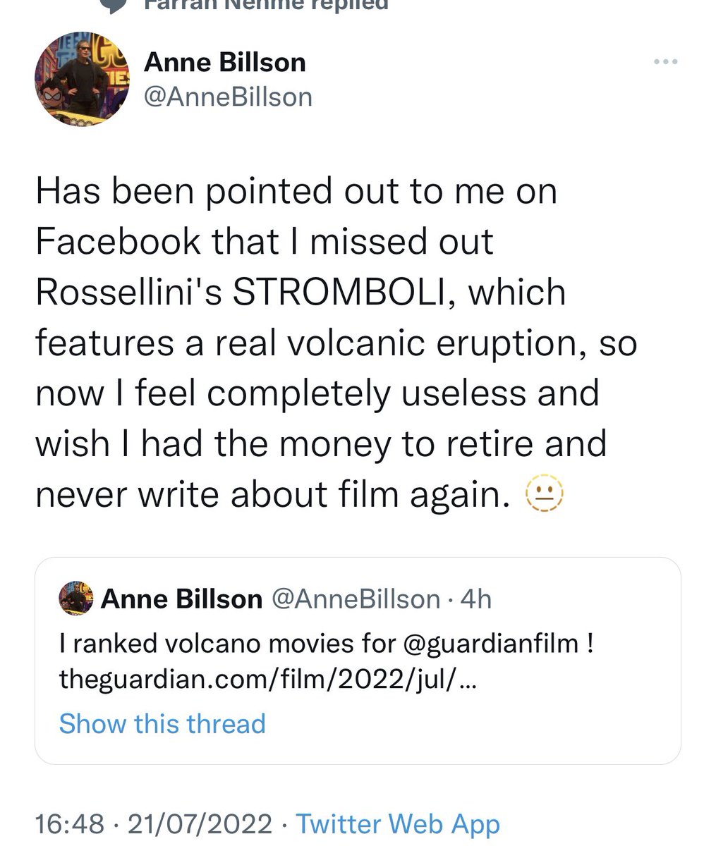 cathorawe's tweet photo. Not just Stromboli but, the superior, I maintain, Vulcano (Dieterle), starring Magnani after Rossellini dumped her for Bergman. One of her greatest roles #volcanofilms https://t.co/J0Ht4d2GIE