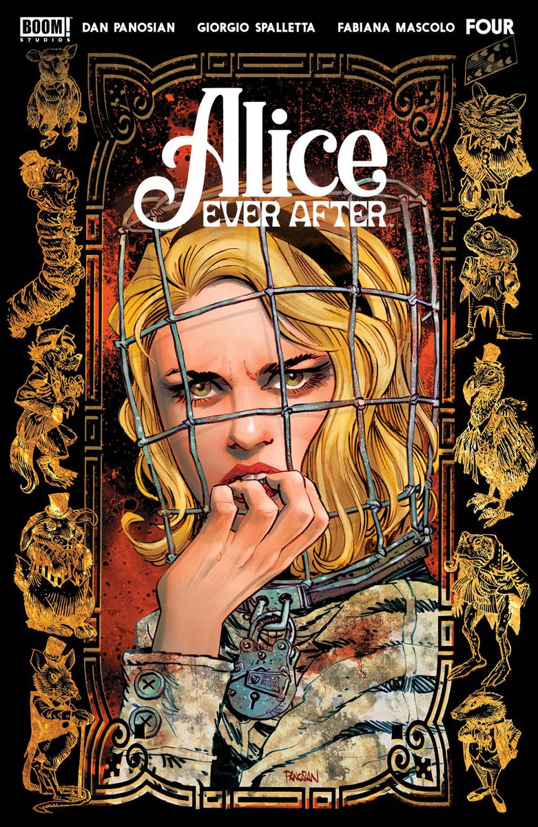 boomstudios's tweet photo. A ghoulish truth is revealed in ALICE EVER AFTER #4… pick it up from your local comic shop and follow Alice down the rabbit hole! 🐰 ☕ 🎩
W: @urbanbarbarian
A: @Giorgio_Spall
C: @FabianaMascolo
L: @JeffEckleberry
#AliceEverAfter #BoomStudios #ncbd https://t.co/HTNKjOB0sc