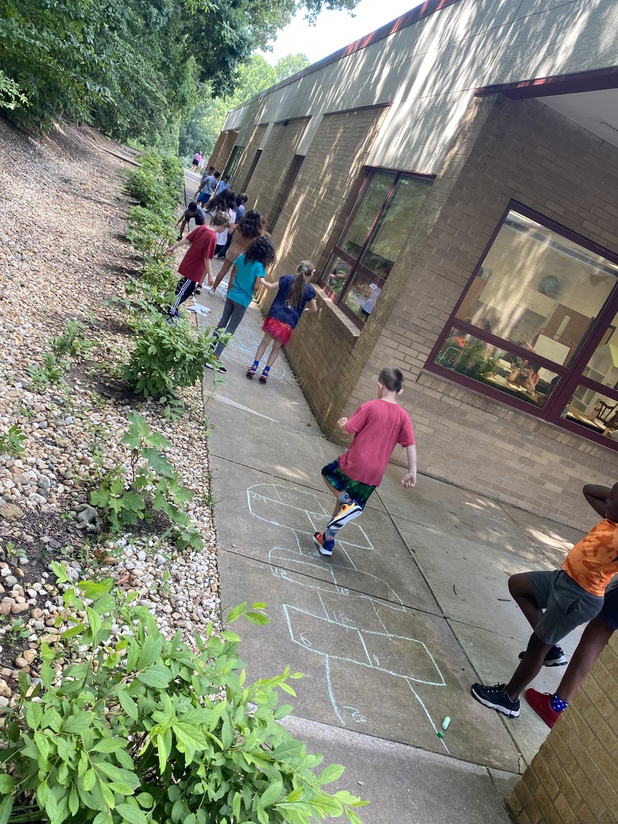Our 3rd Grade SOAR class beat the heat and went outside early today for a little math hopscotch! <a href="/ohesnews/">Orange Hunt Elementary</a>