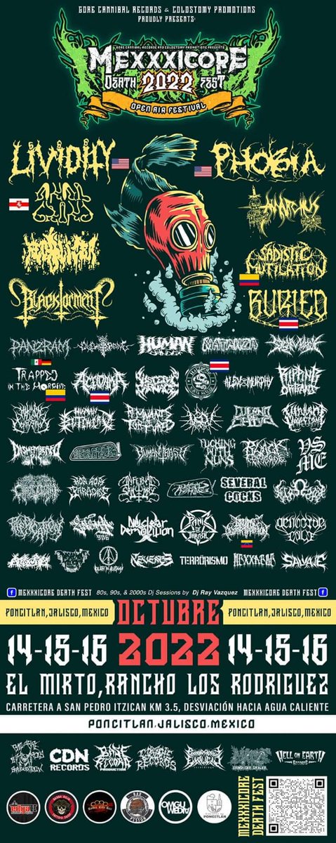 Listos para el #Mexxxicore2022 en #Jalisco nos vemos el 15 de octubre.
#MusicFestival #Live #music #deathfest #TJHC