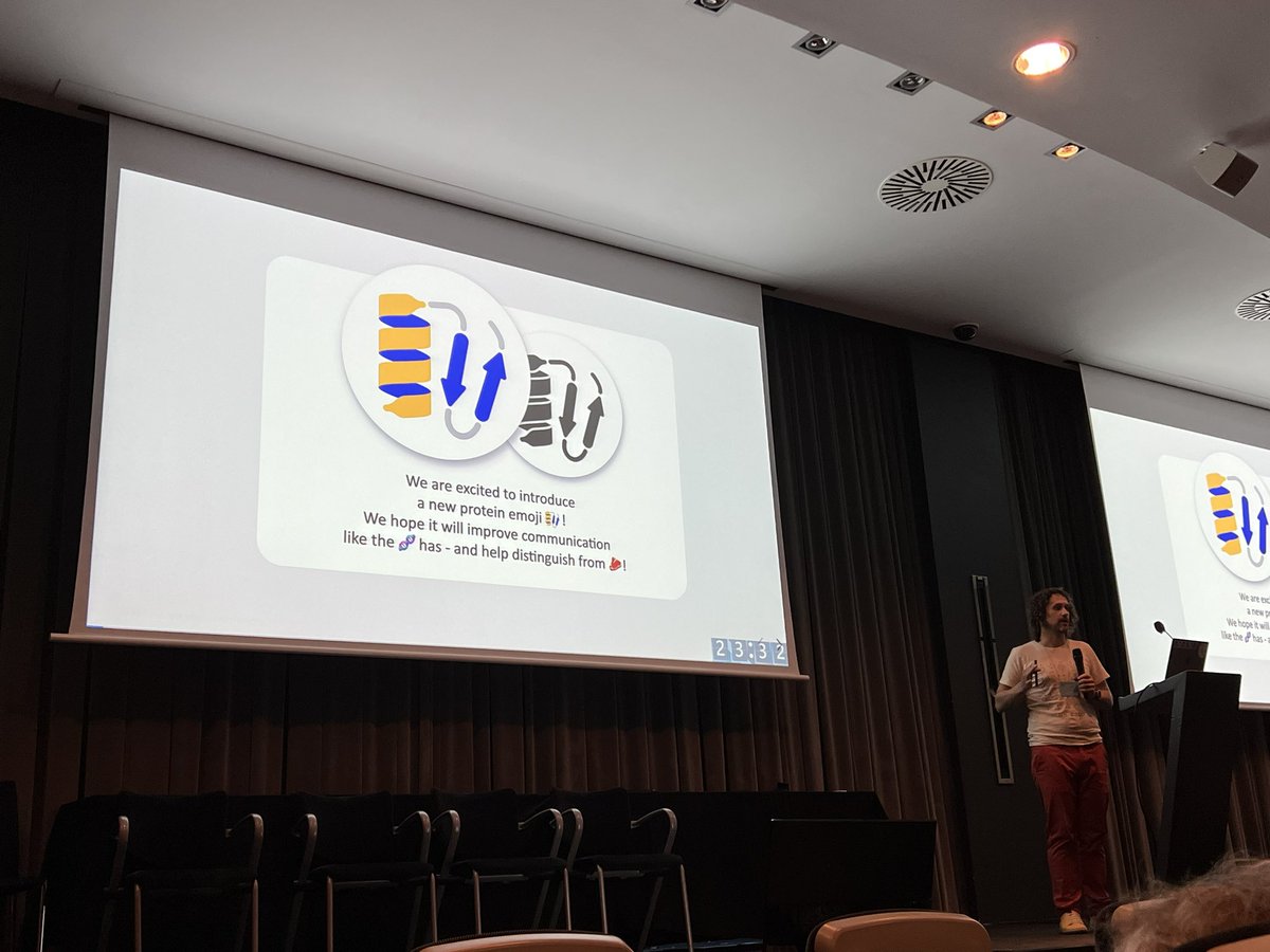 olexandr's tweet photo. Andrew @andrewwhite01 officially presents a protein emoji ๐๐ป at #compchemGRC It will be soon submitted for approval. Fingers crossed ๐ค๐ป https://t.co/Pdken7N40P
