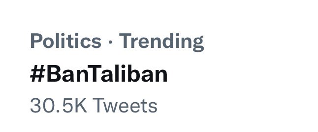 Mariamistan's tweet photo. Over 30k #BanTaliban tweets! Don’t stop until twitter bans them! We don’t need taliban propaganda spreading throughout the world. They have banned women from schools, the least we can do is ban them anywhere we can. https://t.co/Rt70myn2wu