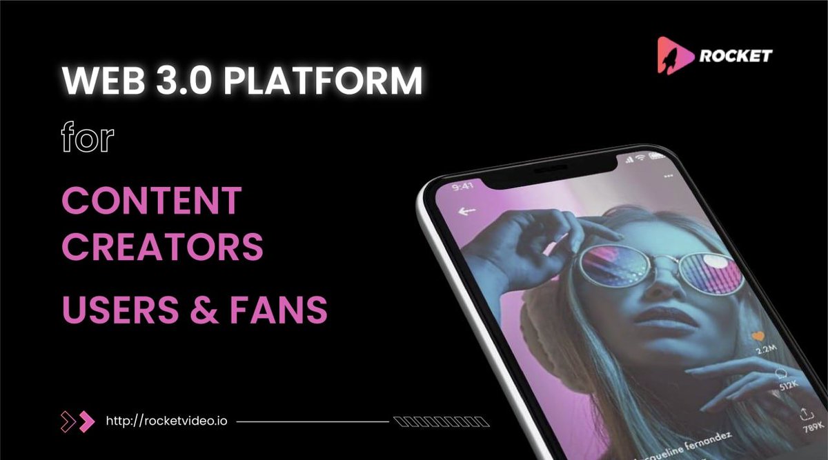 RocketVideos3's tweet image. A social platform that has a positive and lasting influence on people's lives✨

Rocket Video empowers video content creators worldwide with Blockchain to make sure that all video creators and digital artists make money in crypto for creating and sharing their content.💎