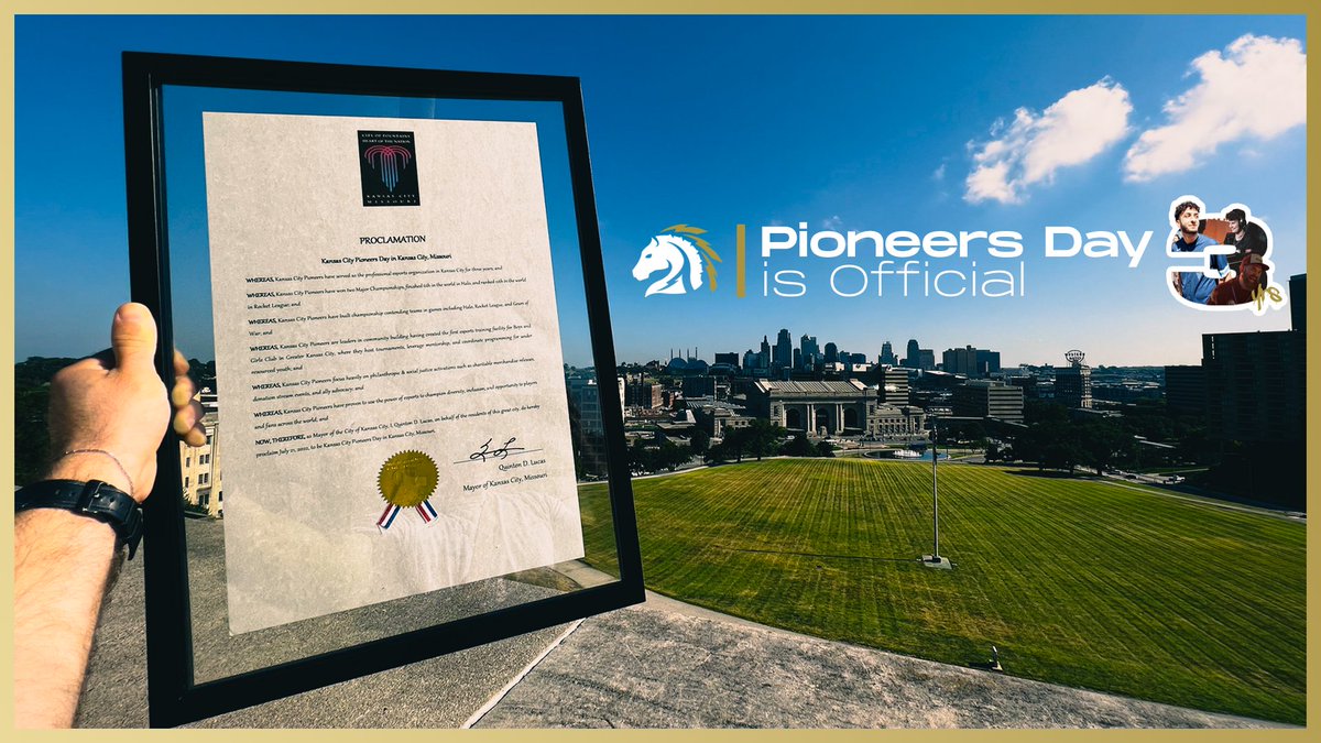 PioneersGG's tweet photo. As of today, July 21st is now officially known as 'Pioneers Day' in KC

🥂 HAPPY PIONEERS DAY 🎉 https://t.co/xzw6DX3f27