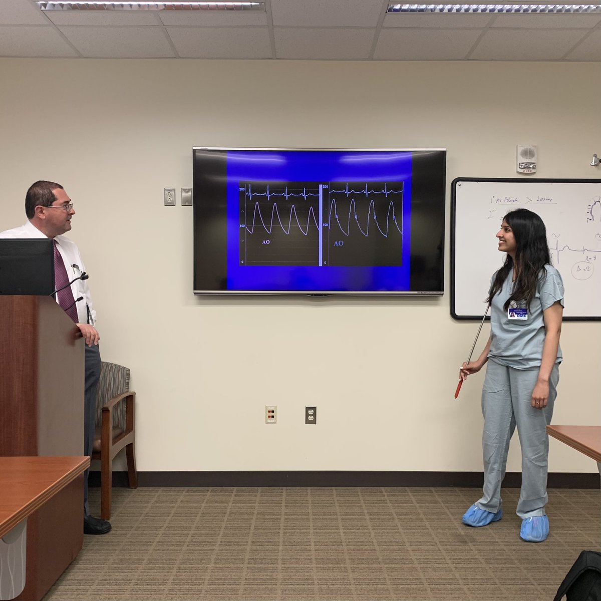 That time of year again, hemodynamic rounds with Dr Abidov! <a href="/GoelMishita/">Mishita Goel</a> acting as tribute from our group of first year fellows to start us off.