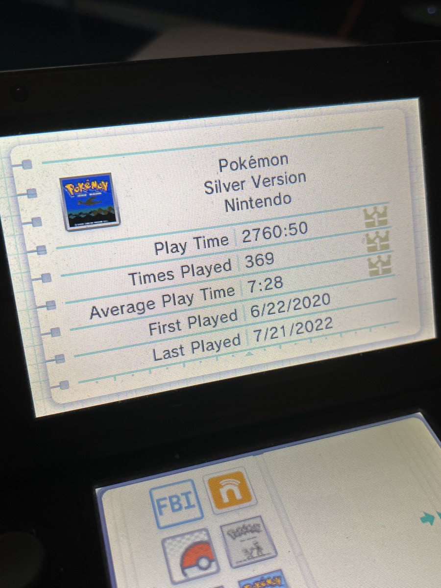 Decided to check my hours on my Silver in 3ds Acitivity log lmao