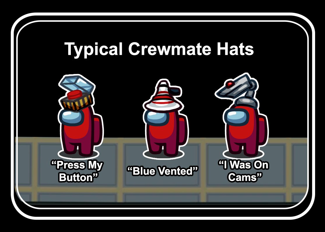 NeopianKate's tweet photo. Hey @AmongUsGame, about some new hats so we can tell who is going to be *that guy*? 🤔 #amongus #notNeopetsRelatedButMyOnlyTwitterAccountSorryFollowers https://t.co/aizw7Kz1RX