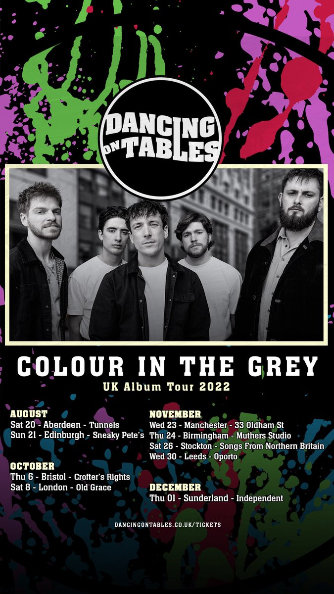 dancingontables's tweet photo. We're taking our debut album 'Colour In The Grey' on tour this autumn!

Tickets on sale tomorrow @ 10am from https://t.co/oEn6x03ivN

'How Do I Get Back to Her?' released everywhere tomorrow: https://t.co/xRBGTDxa9F https://t.co/98vMlRrmaE