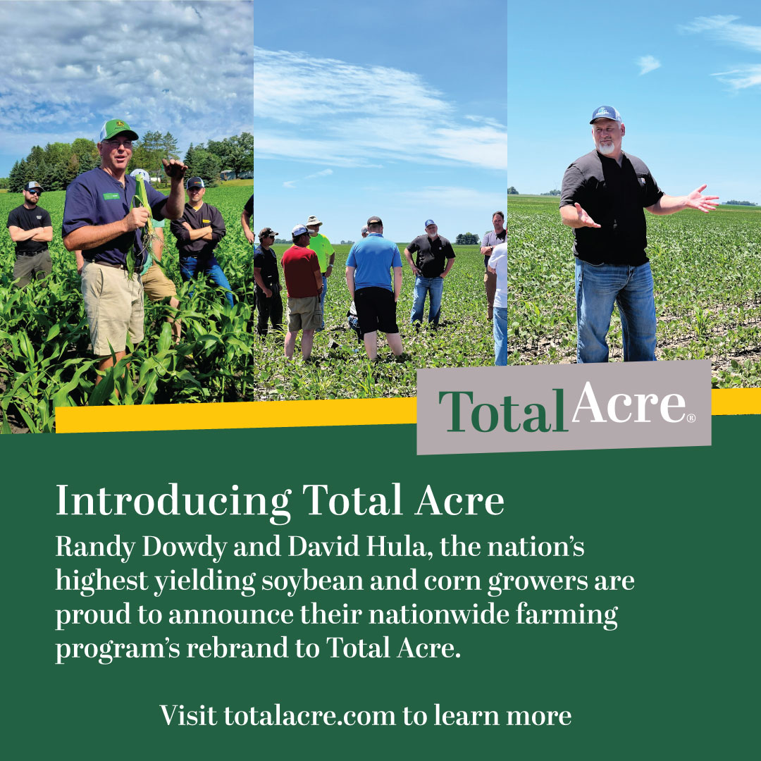 In case you missed our announcement on Rural America Live segment, Next Level is now Total Acre! 

We're still focused on farmers helping farmers while hitting record yields and ROI.

#TotalAcre #Dowdy #Hula #Corn #Soybeans #Farmers #NewName #SameValues

tinyurl.com/3xzwkukm