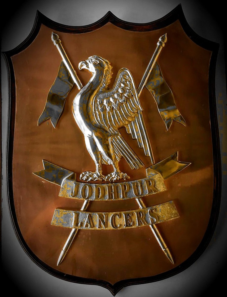 mahendr80843057's tweet photo. A beautiful wall mounted monogram of the Jodhpur Lancers in my drawing room continues to inspire &amp; remind us about the story of the Jodhpur Lancers &amp; their finest hour at Haifa on 23rd Sept 1918. https://t.co/yz10a5YxCG