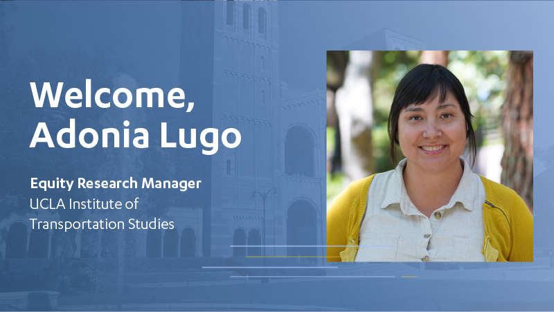 ucla_its's tweet photo. We have a new UCLA ITS colleague! Welcome, Adonia! @urbanadonia is a cultural anthropologist who has been studying transportation &amp; race issues for over a decade.

Learn more about our new equity research manager here: https://t.co/coh3CU91ac https://t.co/API2B4fWaR